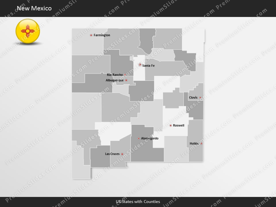 New Mexico County Map Template for PowerPoint