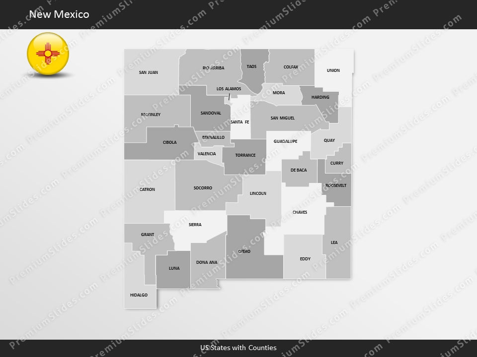 New Mexico County Map Template for PowerPoint