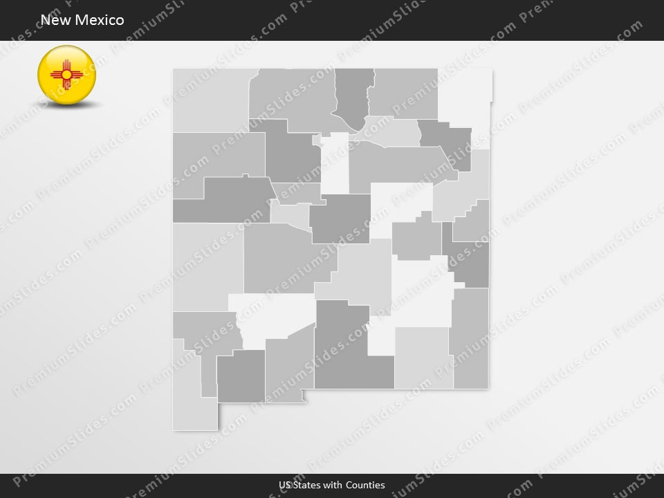 New Mexico County Map Template for PowerPoint