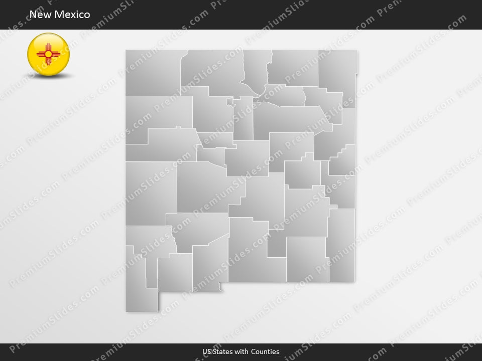 New Mexico County Map Template for PowerPoint