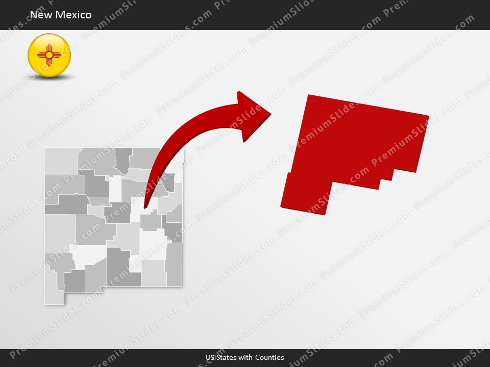 New Mexico County Map Template for PowerPoint
