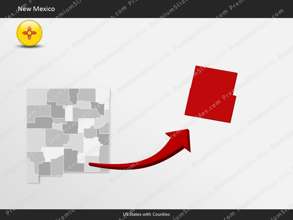 New Mexico County Map Template for PowerPoint