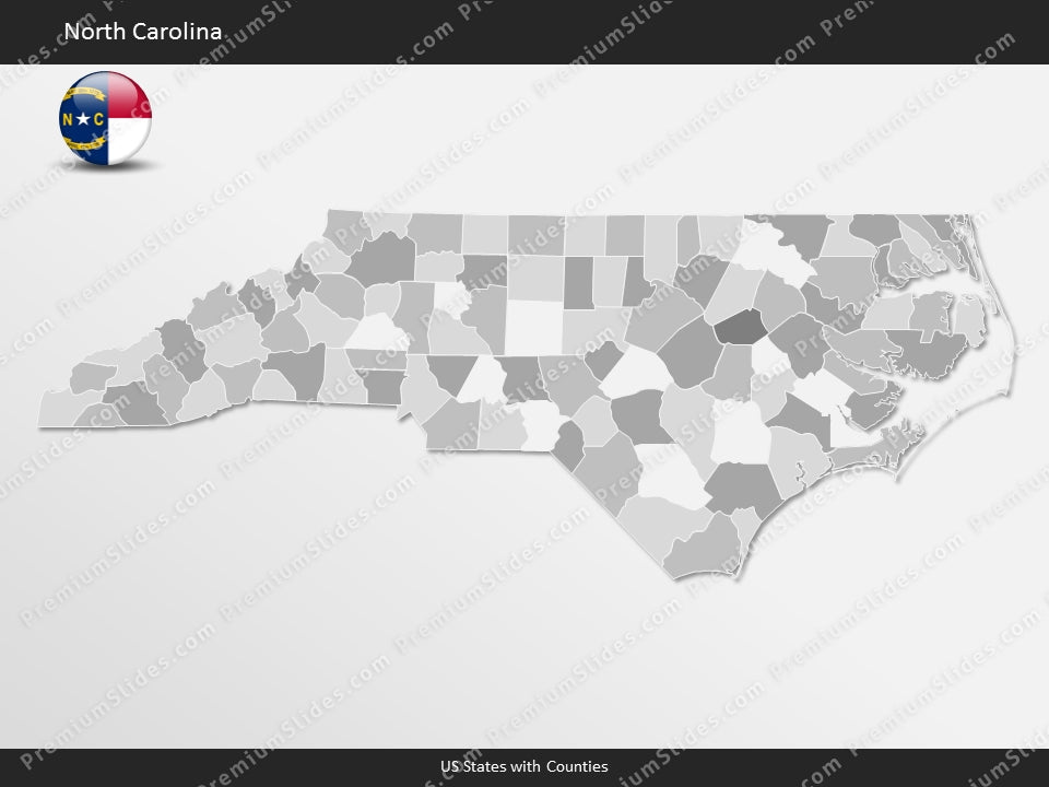 North Carolina County Map Template for PowerPoint