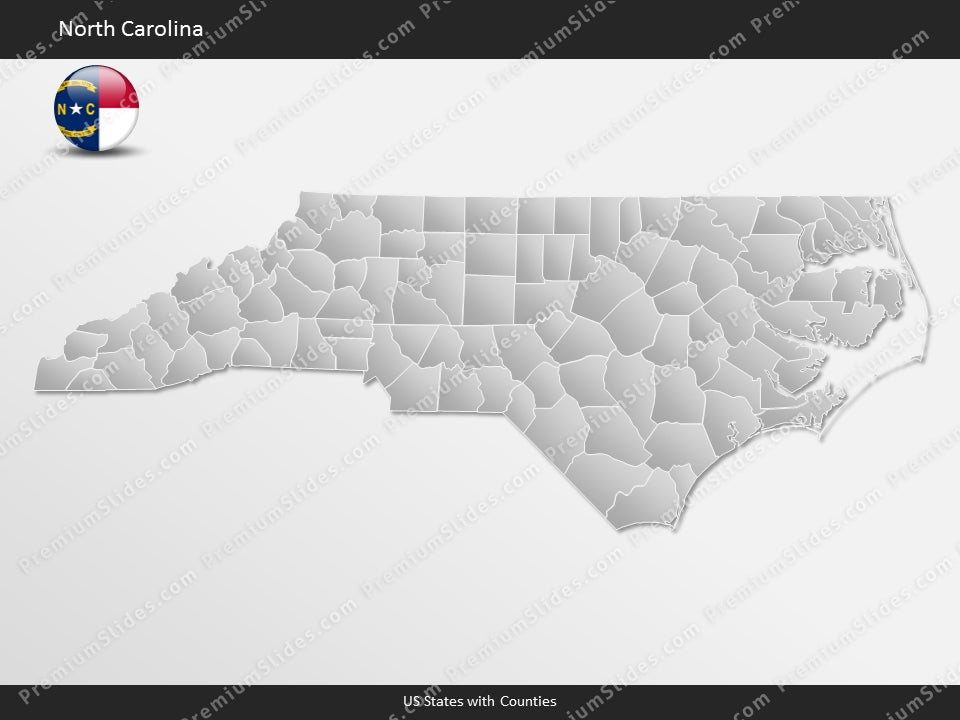 North Carolina County Map Template for PowerPoint