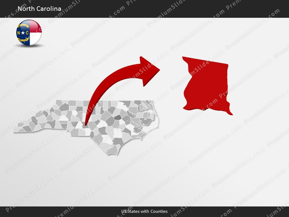 North Carolina County Map Template for PowerPoint