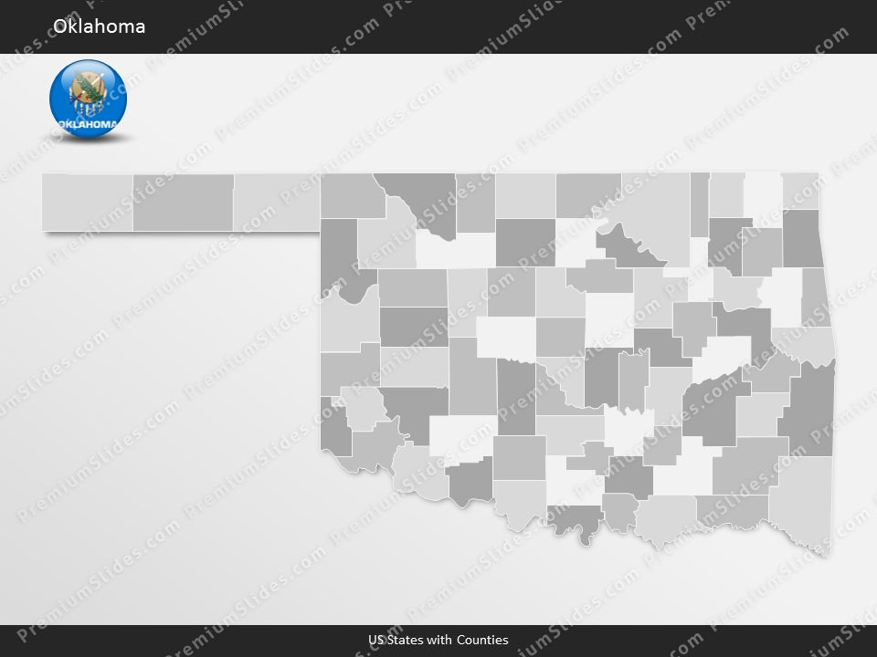 Oklahoma County Map Template for PowerPoint