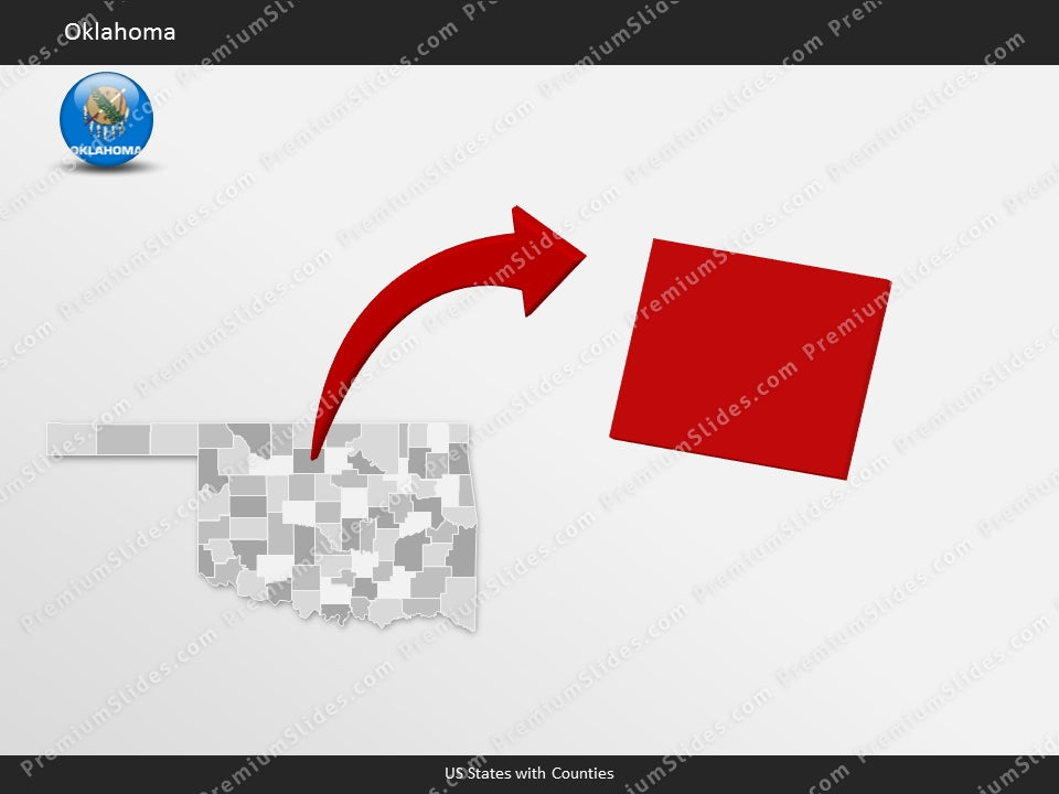 Oklahoma County Map Template for PowerPoint