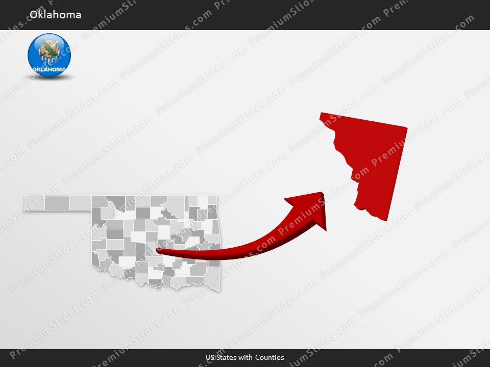Oklahoma County Map Template for PowerPoint