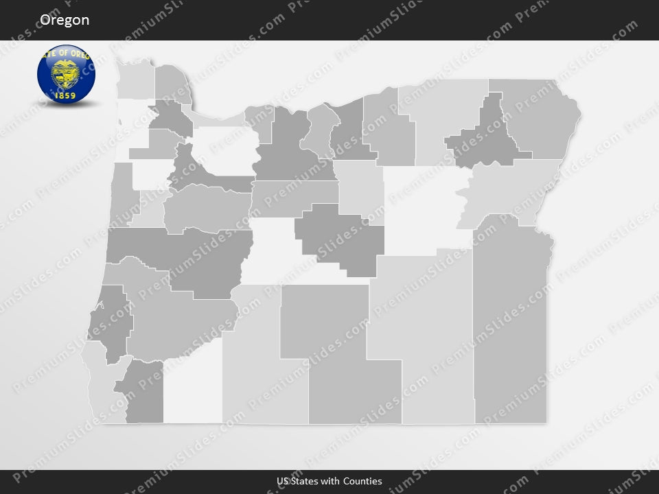 Oregon County Map Template for PowerPoint
