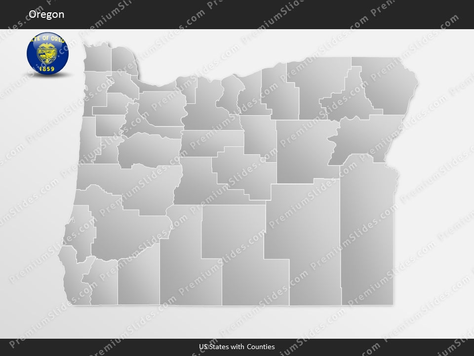 Oregon County Map Template for PowerPoint
