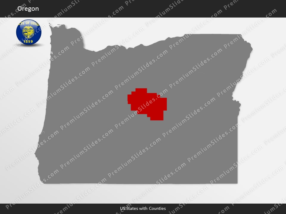 Oregon County Map Template for PowerPoint