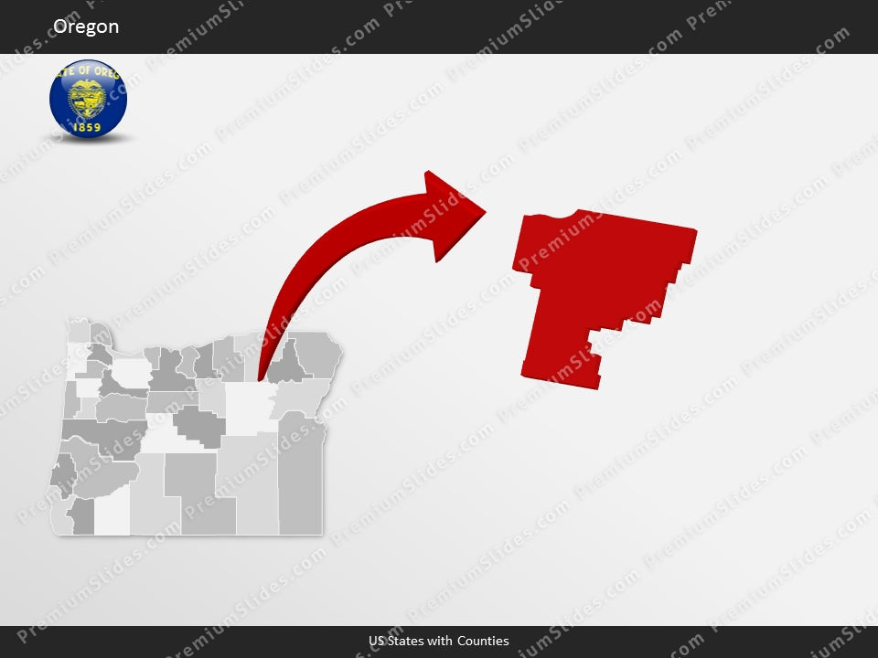 Oregon County Map Template for PowerPoint