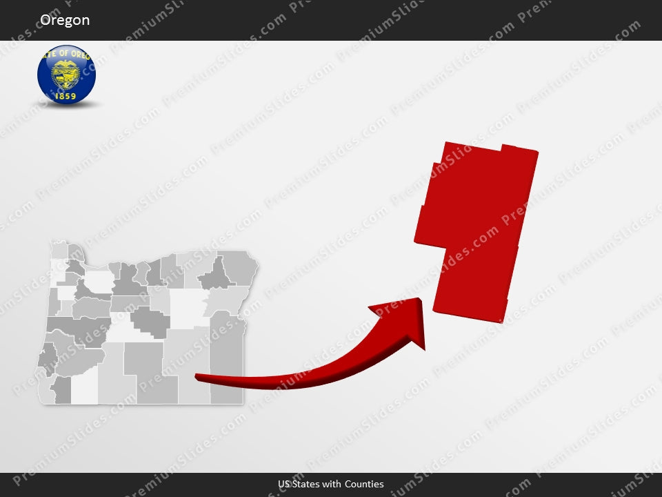 Oregon County Map Template for PowerPoint