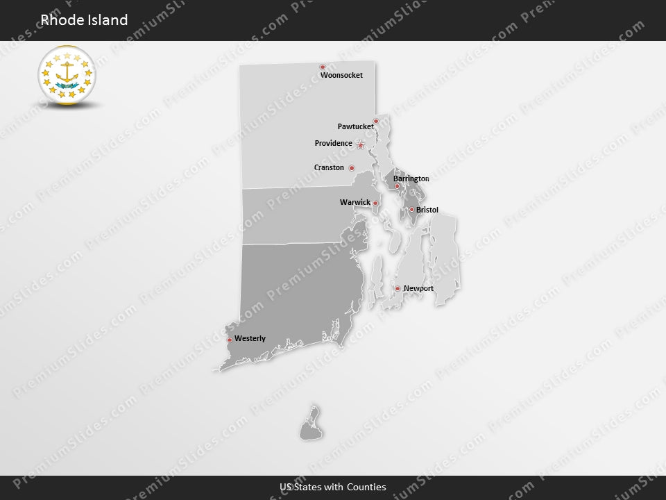 Rhode Island County Map Template for PowerPoint