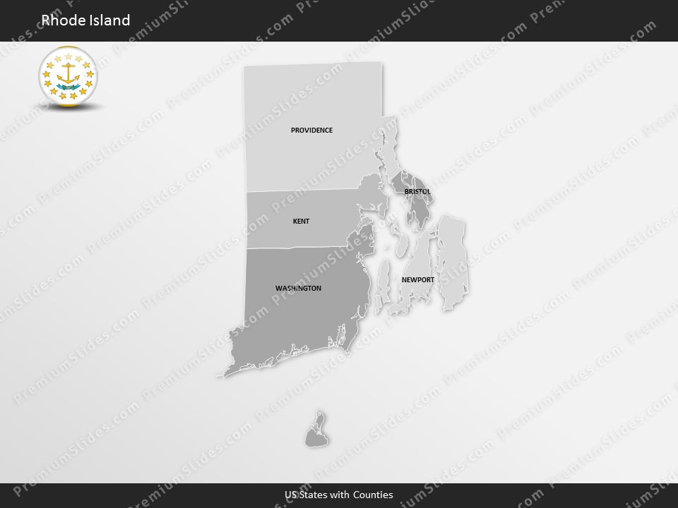 Rhode Island County Map Template for PowerPoint