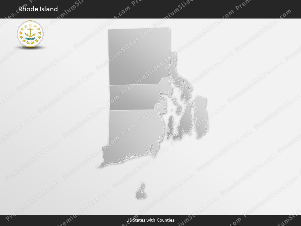 Rhode Island County Map Template for PowerPoint