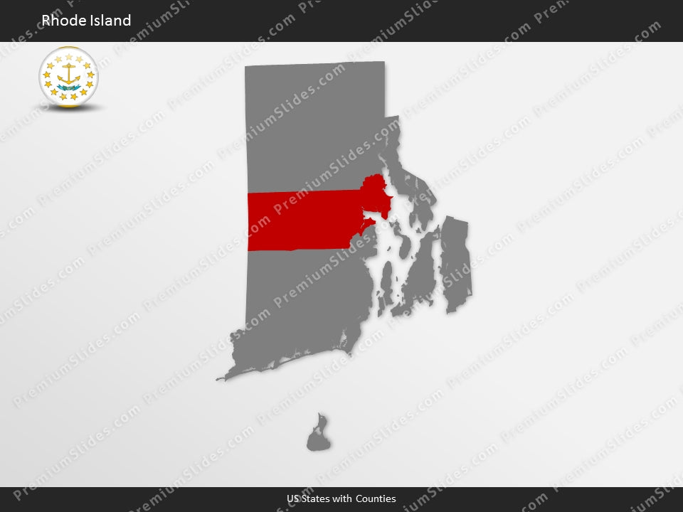 Rhode Island County Map Template for PowerPoint