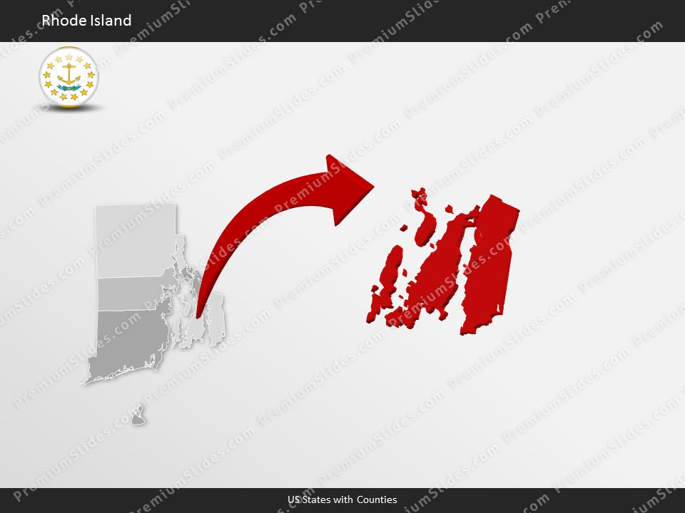 Rhode Island County Map Template for PowerPoint