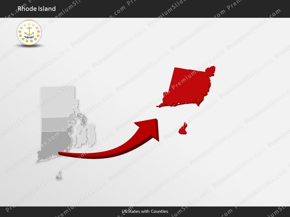 Rhode Island County Map Template for PowerPoint