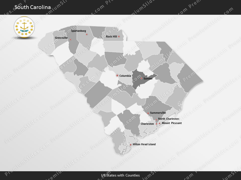 South Carolina County Map Template for PowerPoint
