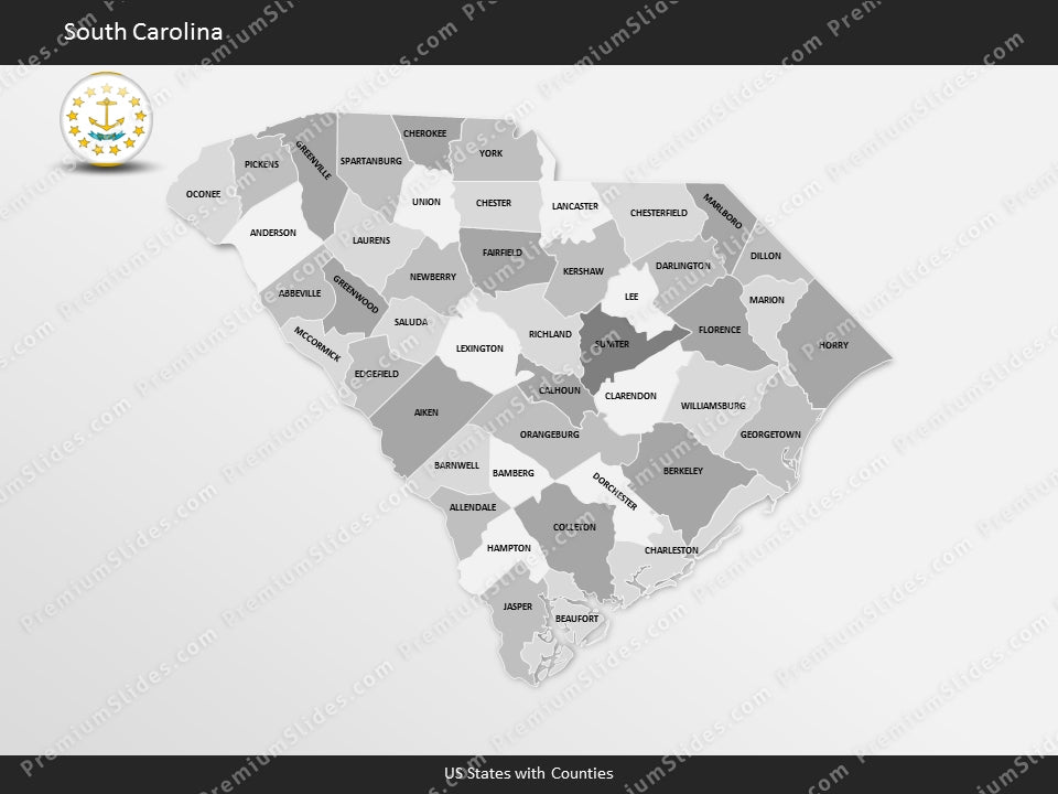 South Carolina County Map Template for PowerPoint