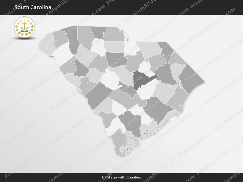 South Carolina County Map Template for PowerPoint
