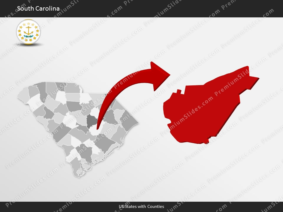 South Carolina County Map Template for PowerPoint