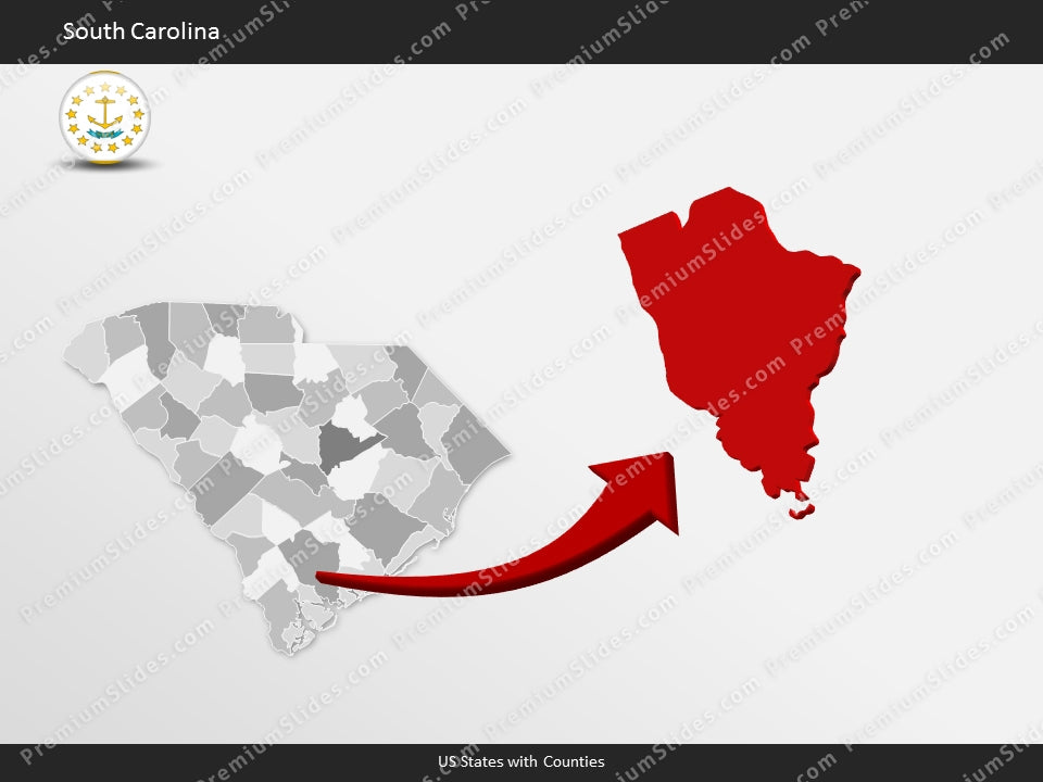 South Carolina County Map Template for PowerPoint