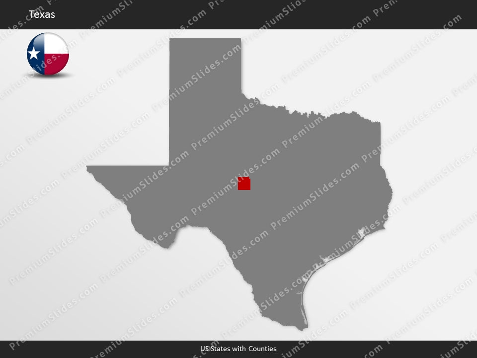 Texas County Map Template for PowerPoint