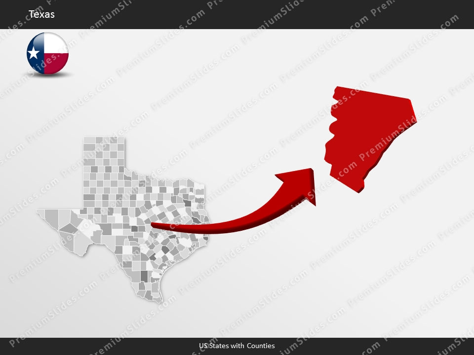 Texas County Map Template for PowerPoint