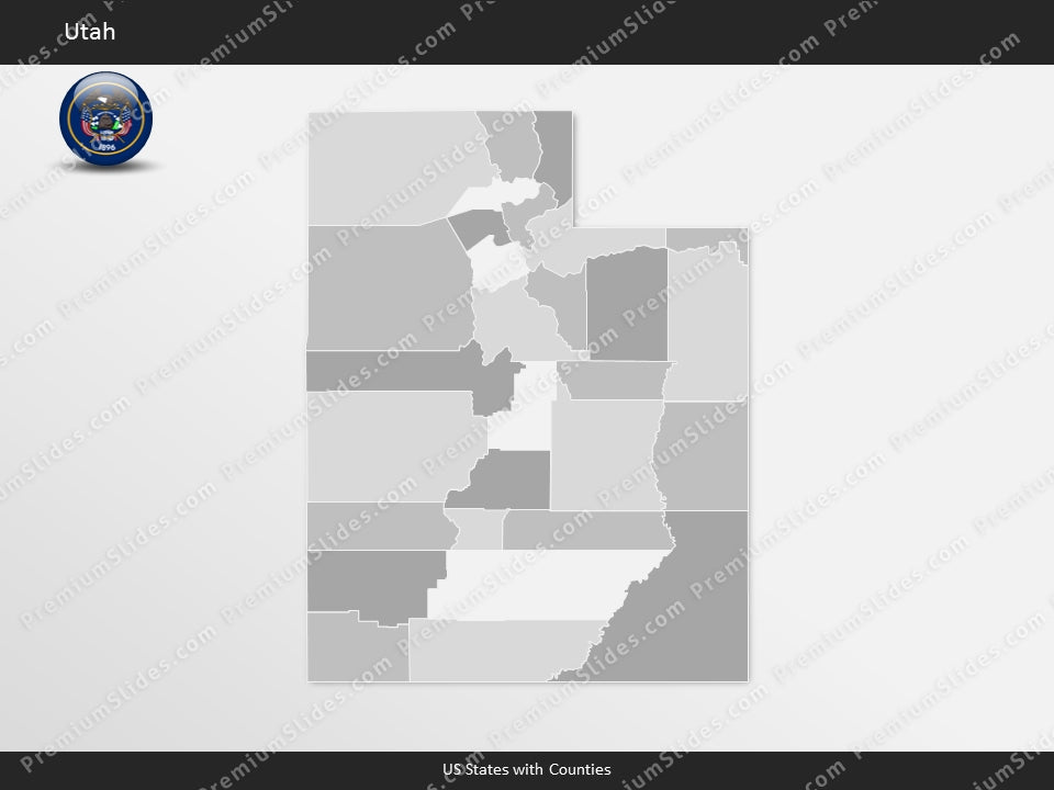 Utah County Map Template for PowerPoint