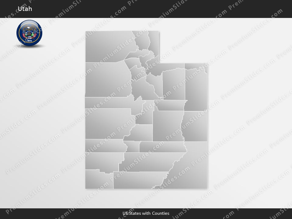 Utah County Map Template for PowerPoint