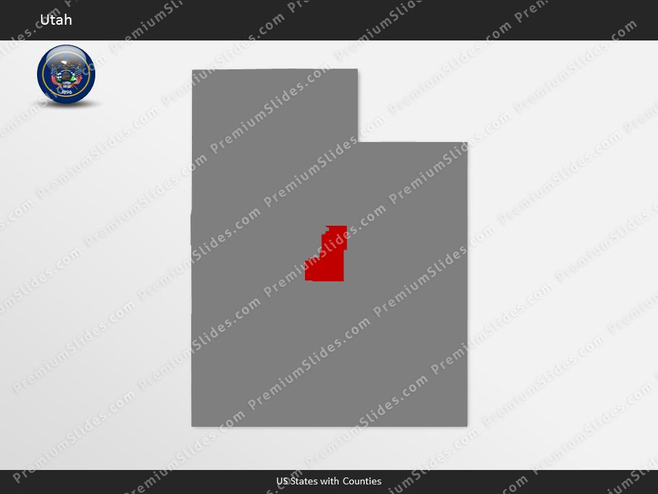 Utah County Map Template for PowerPoint