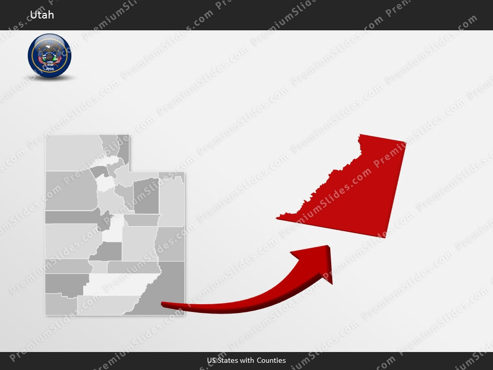 Utah County Map Template for PowerPoint