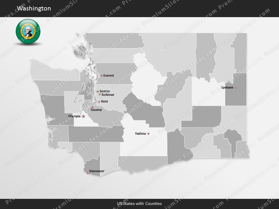 Washington County Map Template for PowerPoint