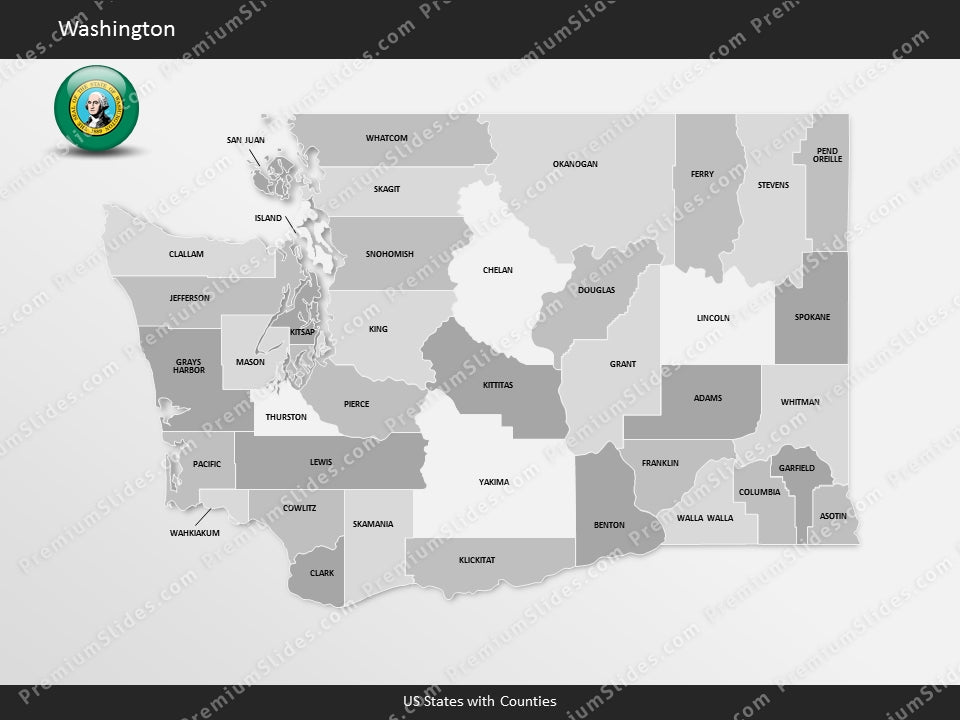 Washington County Map Template for PowerPoint