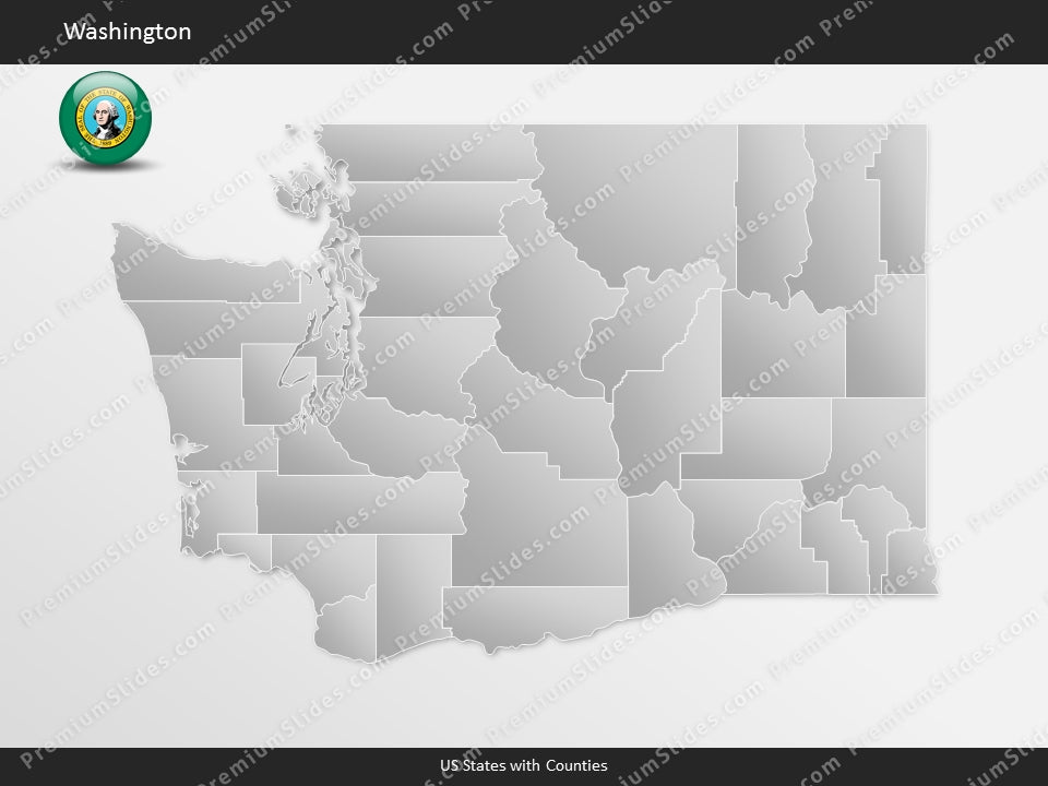 Washington County Map Template for PowerPoint