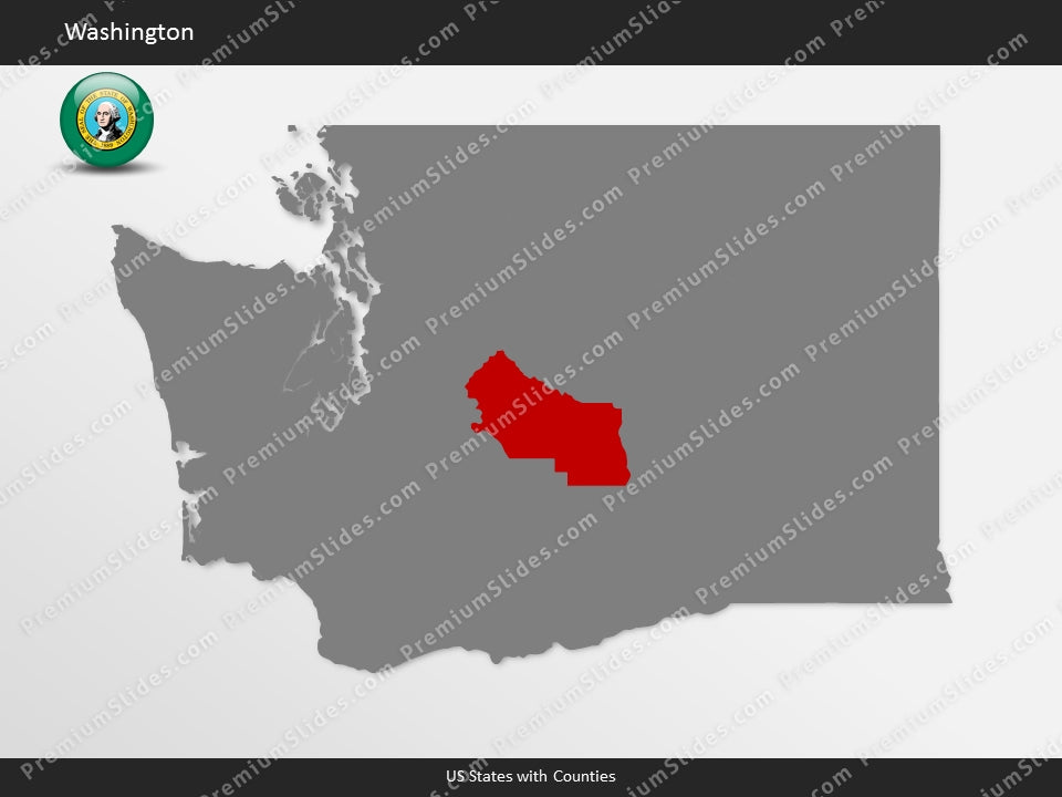 Washington County Map Template for PowerPoint