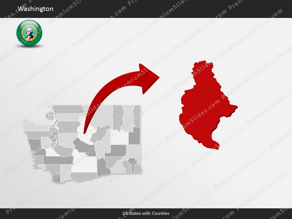 Washington County Map Template for PowerPoint