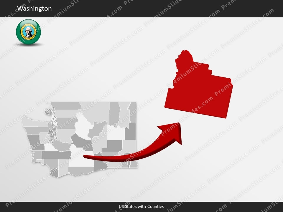 Washington County Map Template for PowerPoint