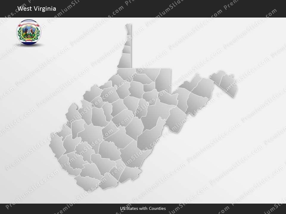 West Virginia County Map Template for PowerPoint