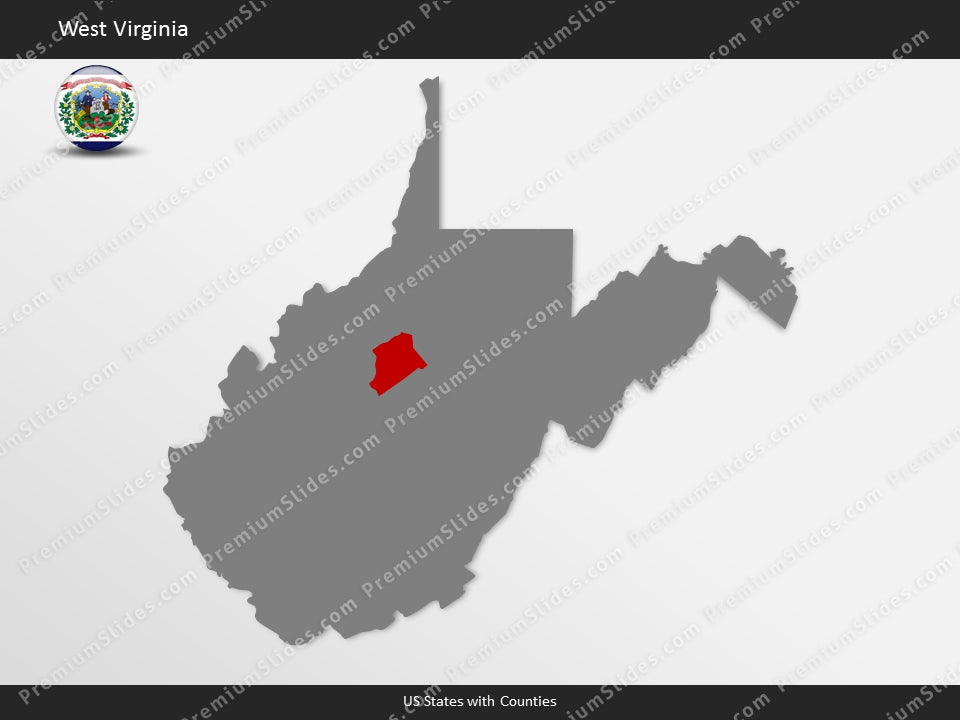 West Virginia County Map Template for PowerPoint