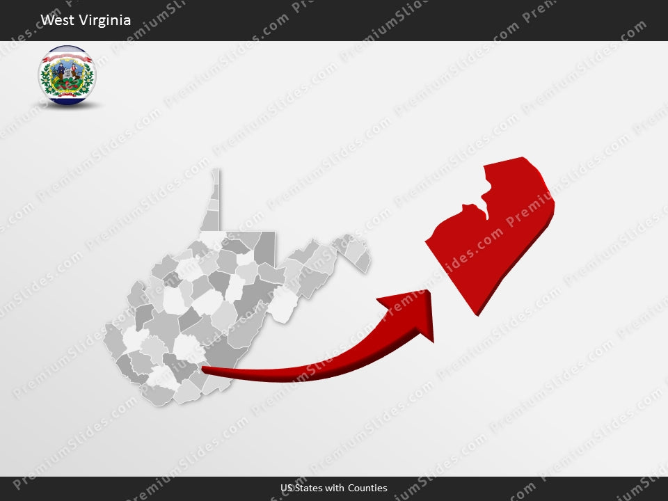 West Virginia County Map Template for PowerPoint