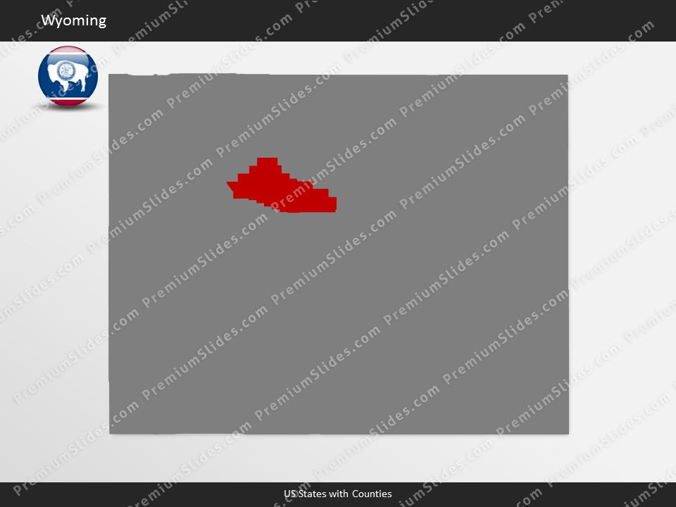 Wyoming County Map Template for PowerPoint