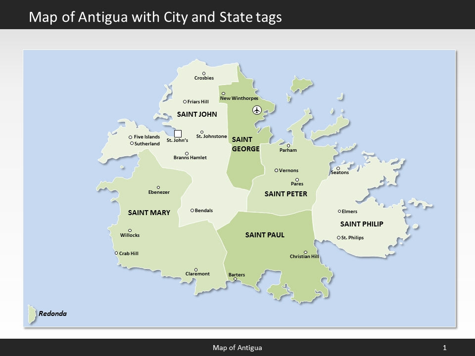 powerpoint map antigua and barbuda