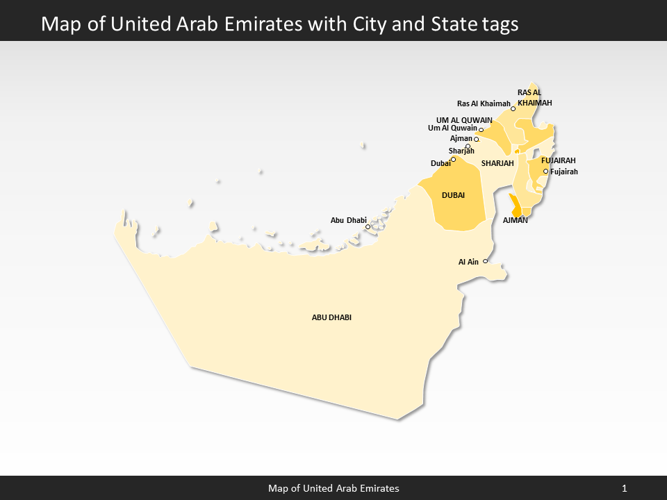powerpoint map united arab emirates