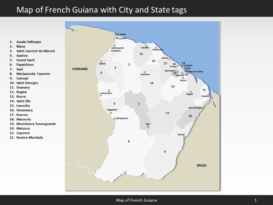 powerpoint map french guyana
