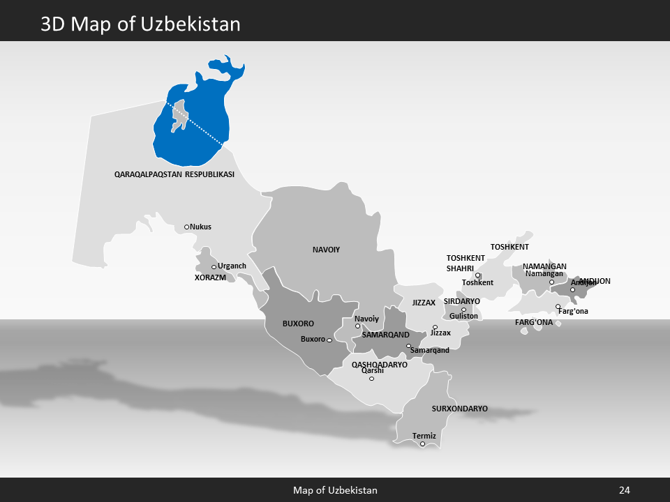 powerpoint map uzbekistan