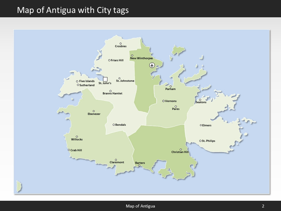 powerpoint map antigua and barbuda