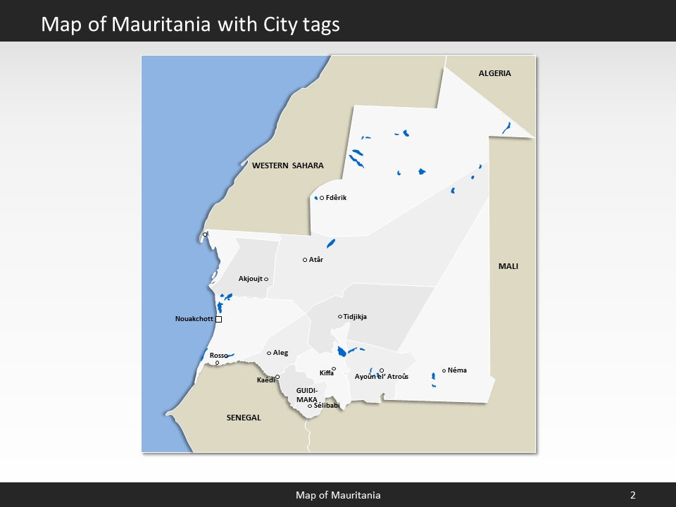 powerpoint map mauritania
